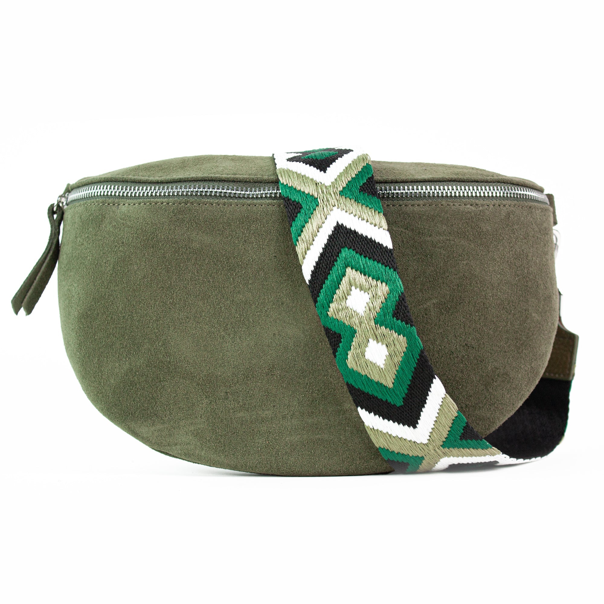 lepelou - leder - Bauchtasche - VALENTINA Wildleder Bauchtasche khaki – Large - LPBVALKHAL4