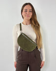 lepelou - leder - Bauchtasche - VALENTINA Wildleder Bauchtasche khaki – Large - LPBVALKHAL5