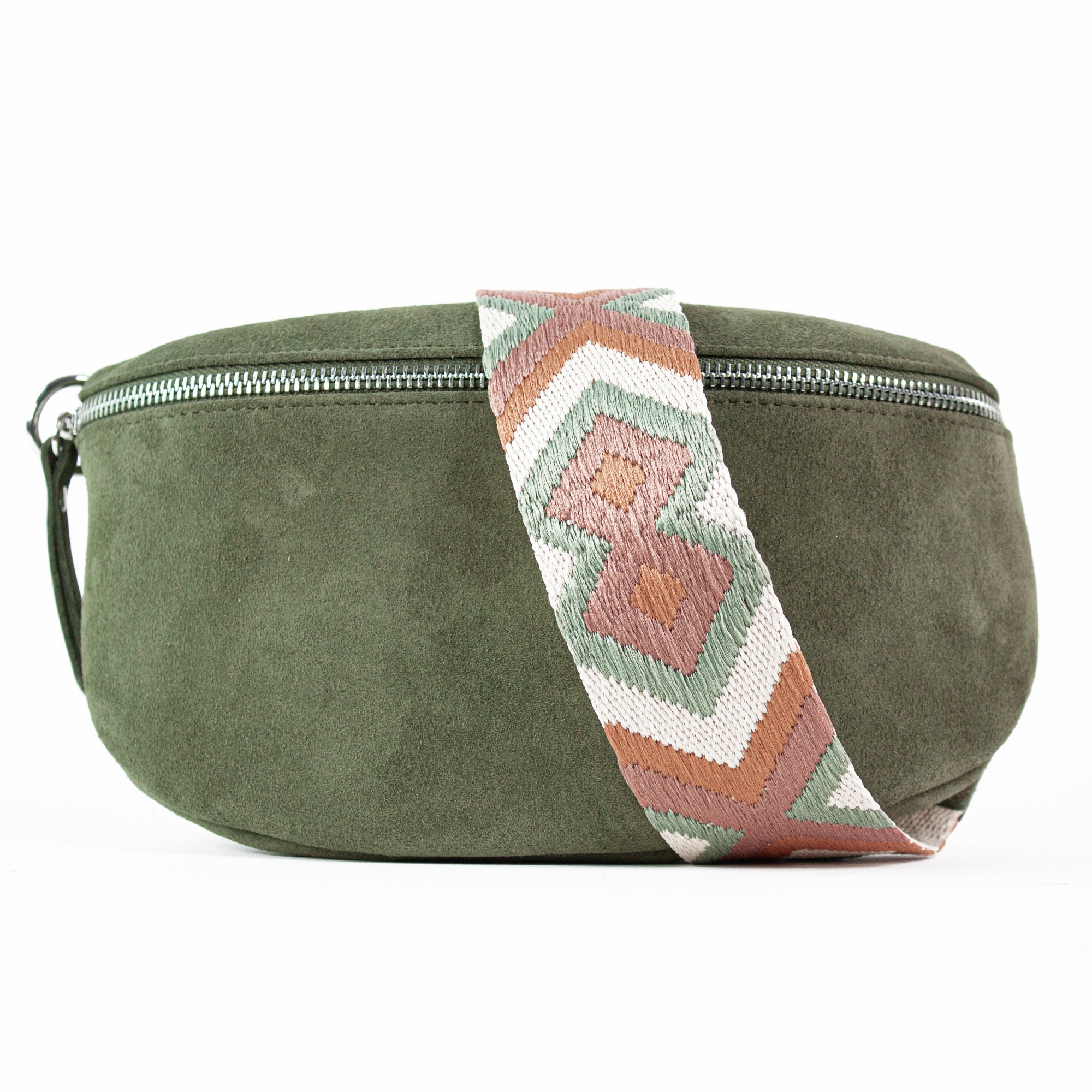 lepelou - leder - Bauchtasche - VALENTINA Wildleder Bauchtasche khaki – Medium - LPBVALKHAM