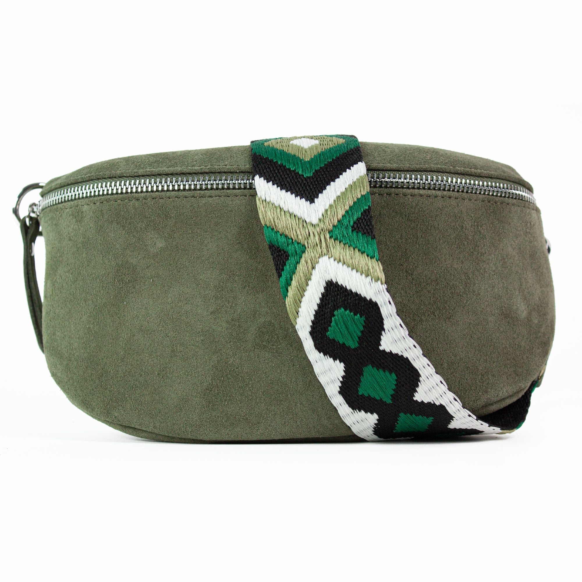 lepelou - leder - Bauchtasche - VALENTINA Wildleder Bauchtasche khaki – Medium - LPBVALKHAM