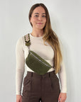 lepelou - leder - Bauchtasche - VALENTINA Wildleder Bauchtasche khaki – Medium - LPBVALKHAM