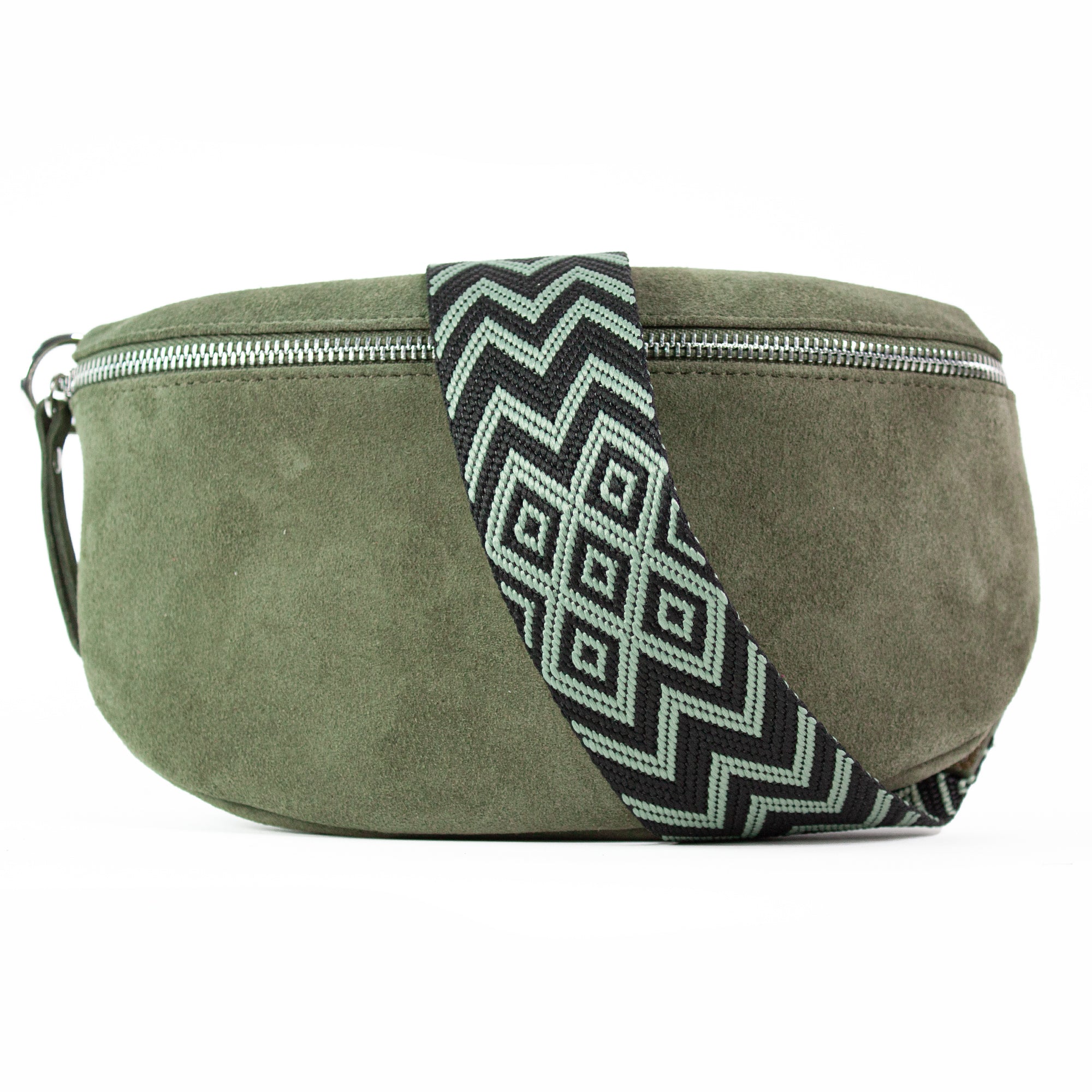 lepelou - leder - Bauchtasche - VALENTINA Wildleder Bauchtasche khaki – Medium - LPBVALKHAM