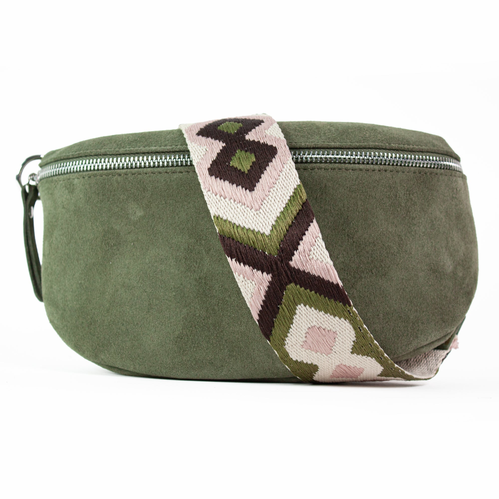 lepelou - leder - Bauchtasche - VALENTINA Wildleder Bauchtasche khaki – Medium - LPBVALKHAM