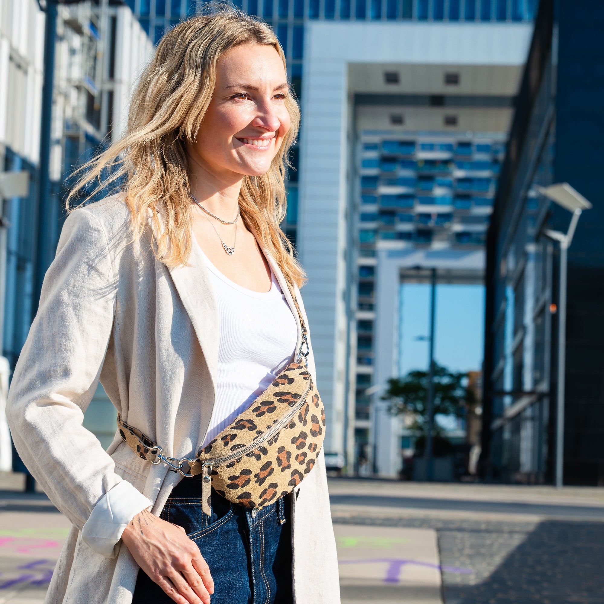 lepelou - leder - Bauchtasche - VALENTINA Wildleder Bauchtasche LEO - LPBVALLEOS