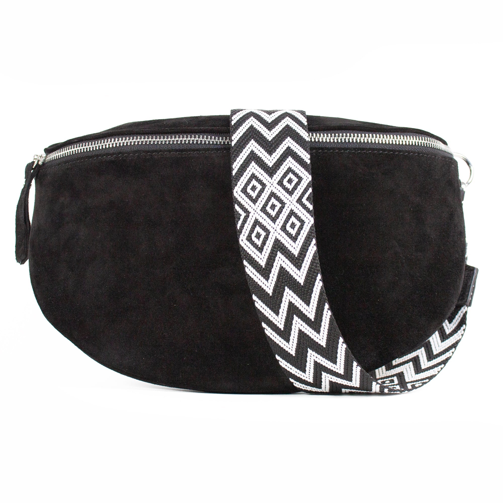 lepelou - leder - Bauchtasche - VALENTINA Wildleder Bauchtasche schwarz – Large - LPBVALSCHL8