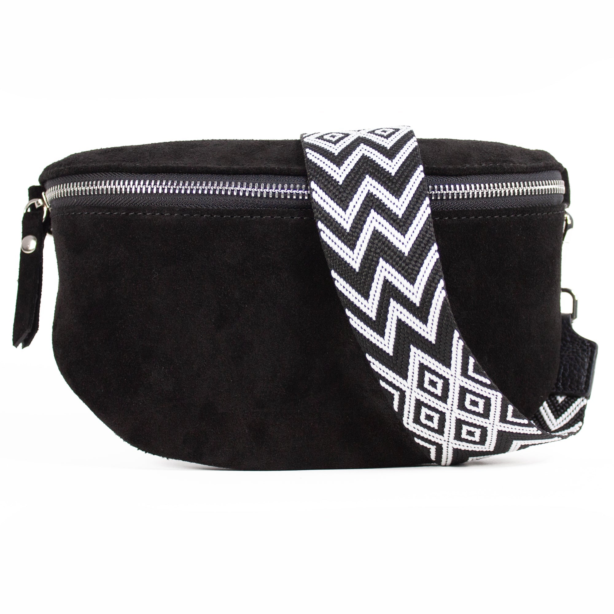 lepelou - leder - Bauchtasche - VALENTINA Wildleder Bauchtasche schwarz – Medium - LPBVALSCHM