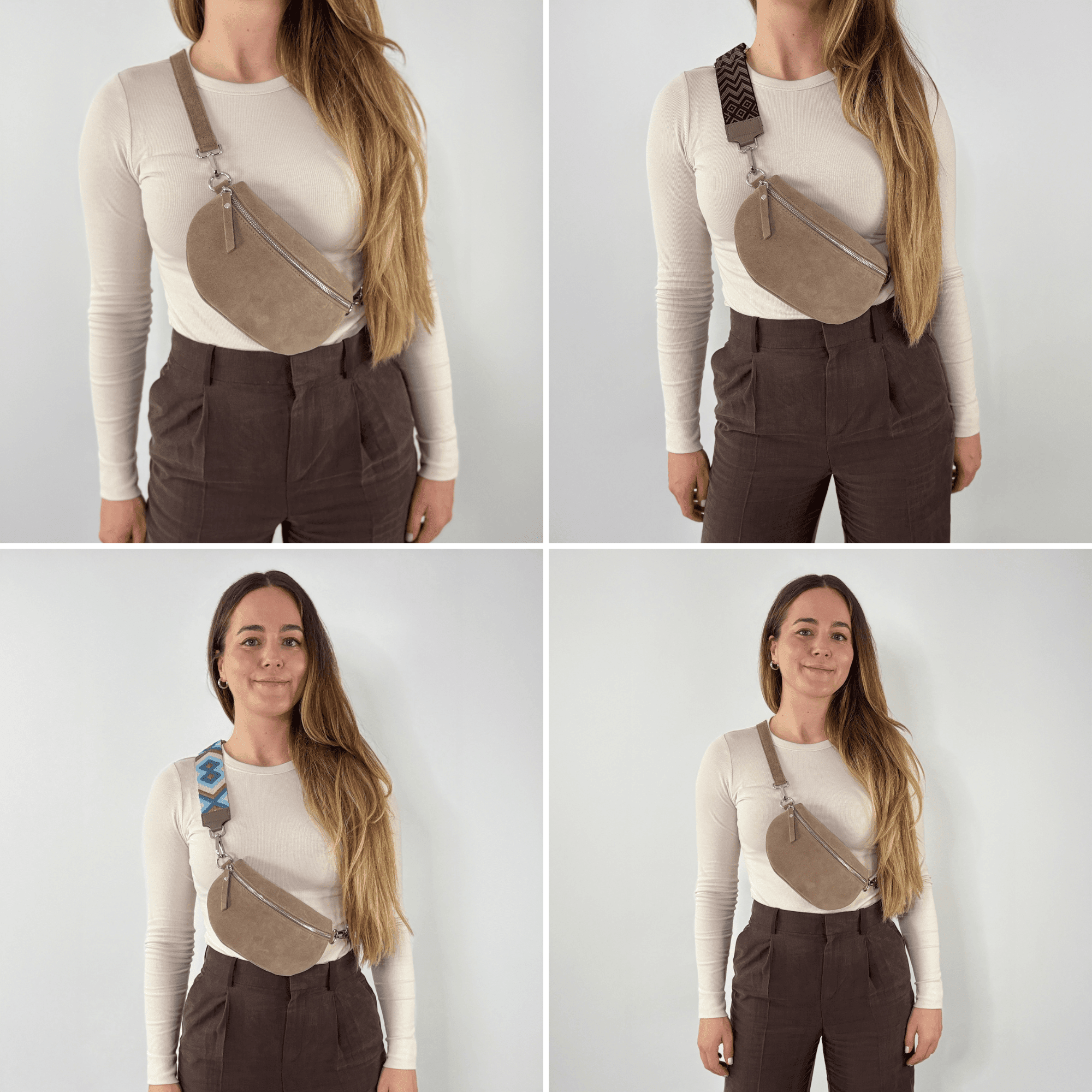 lepelou - leder - Bauchtasche - VALENTINA Wildleder Bauchtasche taupe – Medium - LPBVALTAUM