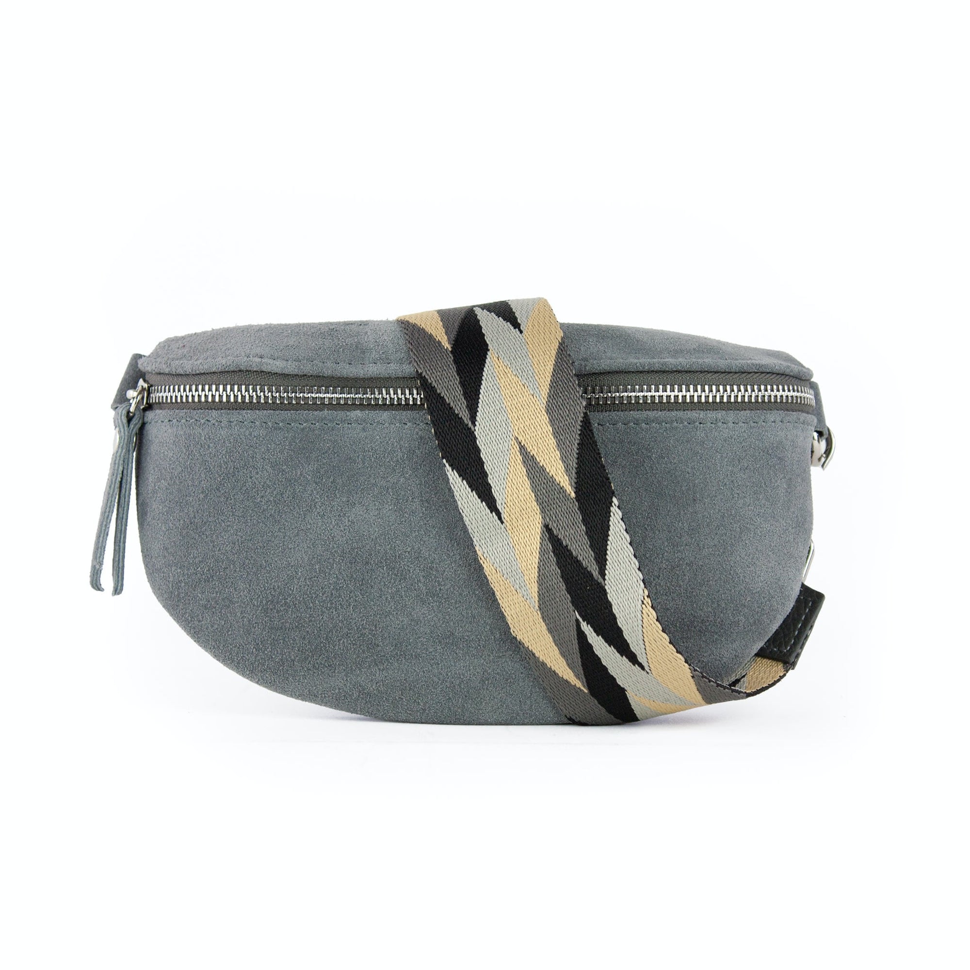 lepelou - leder - Bauchtasche - Wildleder Bauchtasche dunkelgrau mit Wechselgurt | S - L - LPBVALDGRS3