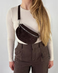 lepelou - leder - Bauchtasche - Wildleder Bauchtasche VALENTINA dunkelbraun - LPBVALDBRS