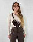 lepelou - leder - Bauchtasche - Wildleder Bauchtasche VALENTINA dunkelbraun - LPBVALDBRS