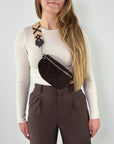 lepelou - leder - Bauchtasche - Wildleder Bauchtasche VALENTINA dunkelbraun - LPBVALDBRS1
