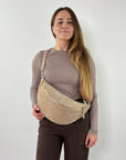 lepelou - leder - Bauchtasche - Wildleder Bauchtasche VALENTINA XL beige - LPBVALBEIXL