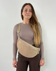 lepelou - leder - Bauchtasche - Wildleder Bauchtasche VALENTINA XL beige - LPBVALBEIXL3