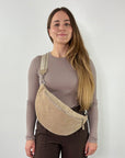 lepelou - leder - Bauchtasche - Wildleder Bauchtasche VALENTINA XL beige - LPBVALBEIXL5