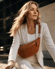 lepelou - leder - Bauchtasche - Wildleder Bauchtasche VALENTINA XL cognac - LPBVALCOGXL