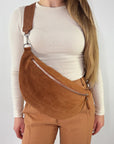 lepelou - leder - Bauchtasche - Wildleder Bauchtasche VALENTINA XL cognac - LPBVALCOGXL6