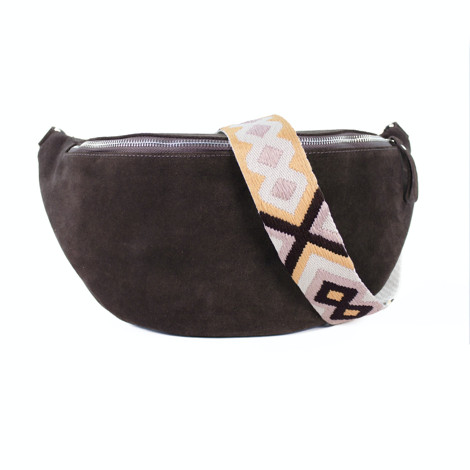 lepelou - leder - Bauchtasche - Wildleder Bauchtasche VALENTINA XL dunkelbraun - 