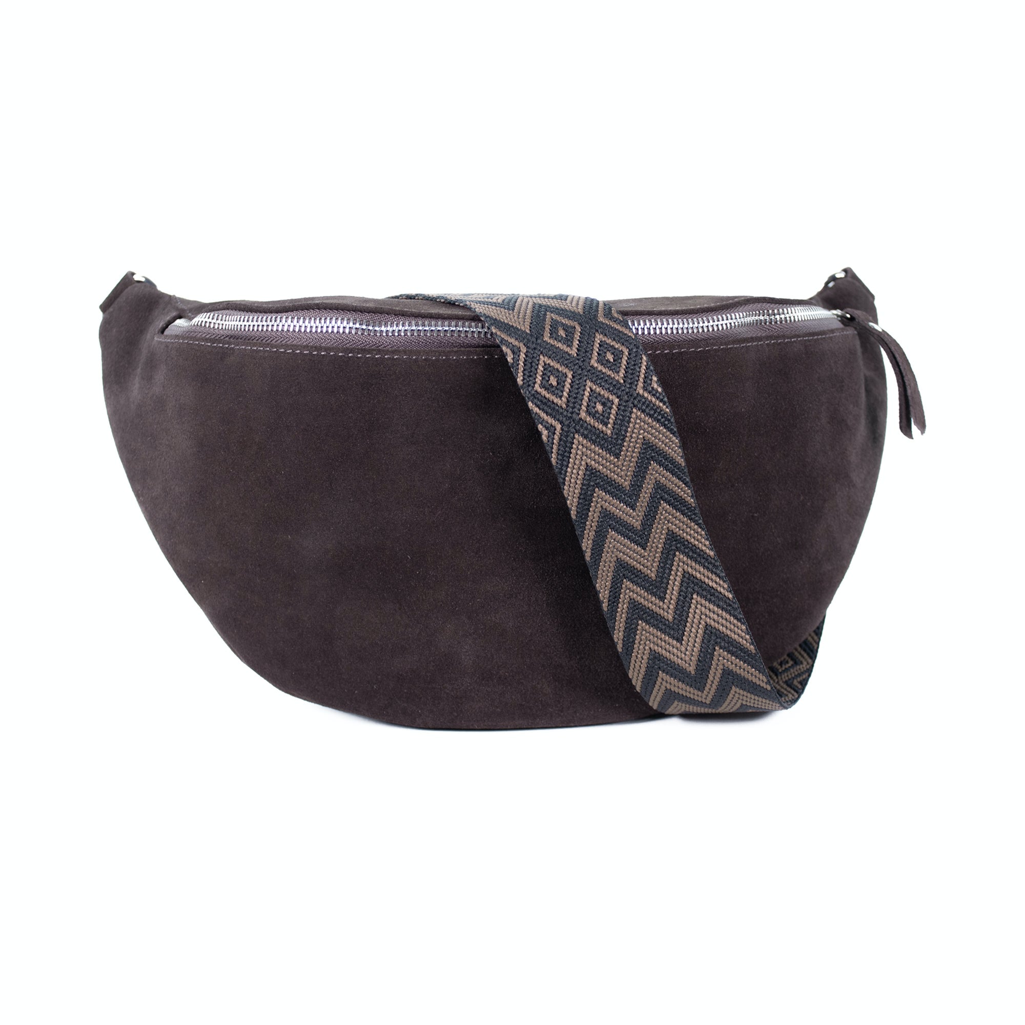 lepelou - leder - Bauchtasche - Wildleder Bauchtasche VALENTINA XL dunkelbraun - 