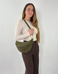 lepelou - leder - Bauchtasche - Wildleder Bauchtasche VALENTINA XL khaki - LPBVALKHAXL