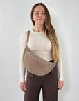 lepelou - leder - Bauchtasche - Wildleder Bauchtasche VALENTINA XL taupe - LPBVALTAUXL