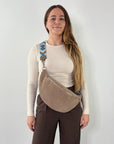 lepelou - leder - Bauchtasche - Wildleder Bauchtasche VALENTINA XL taupe - LPBVALTAUXL1