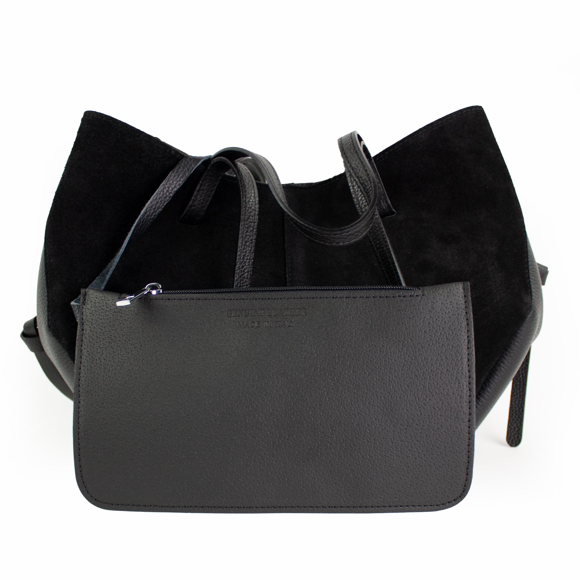 lepelou - leder - Bauchtasche - Wildleder Handtasche TARA schwarz - LPHTARSCH