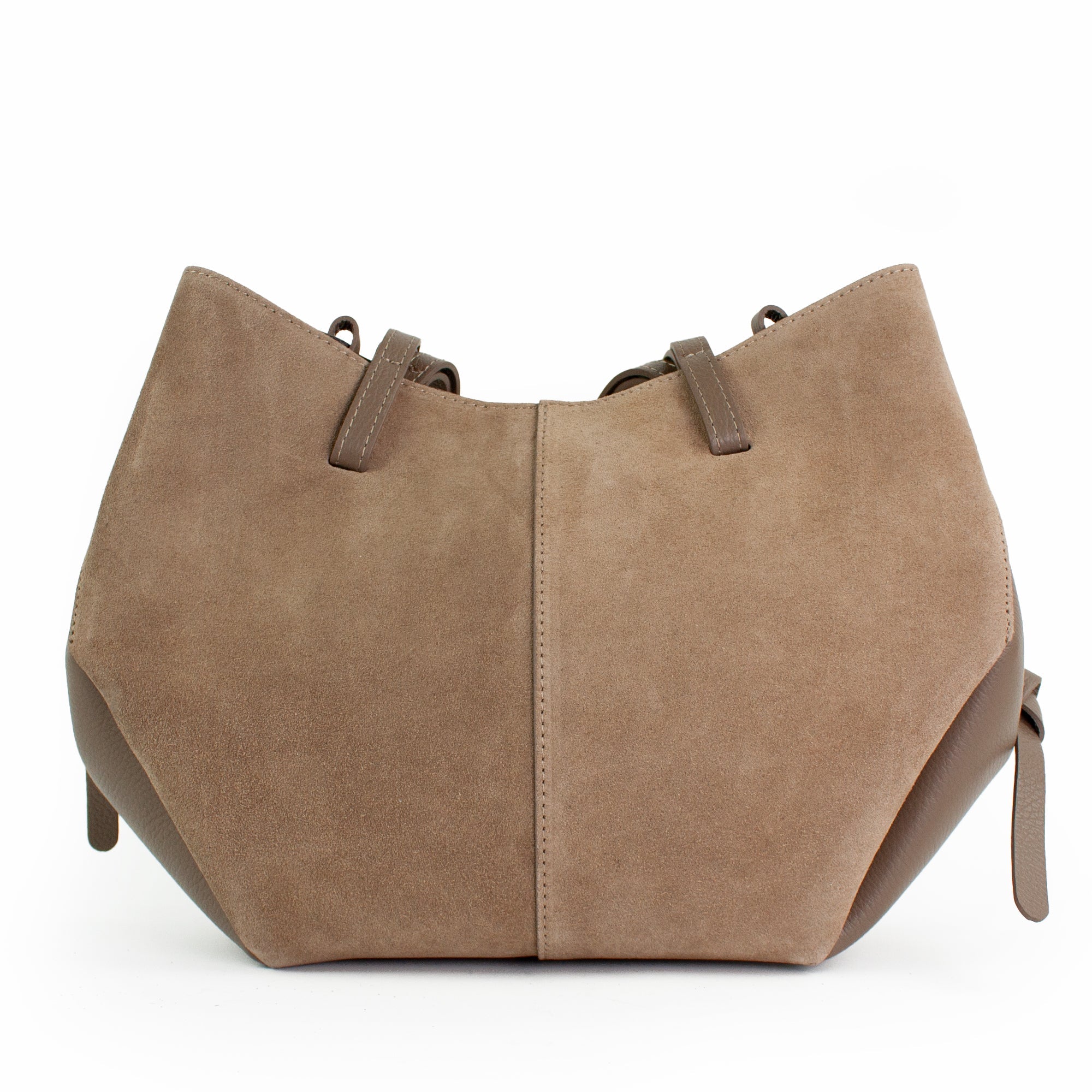 lepelou - leder - Bauchtasche - Wildleder Handtasche TARA taupe - LPHTARTAU