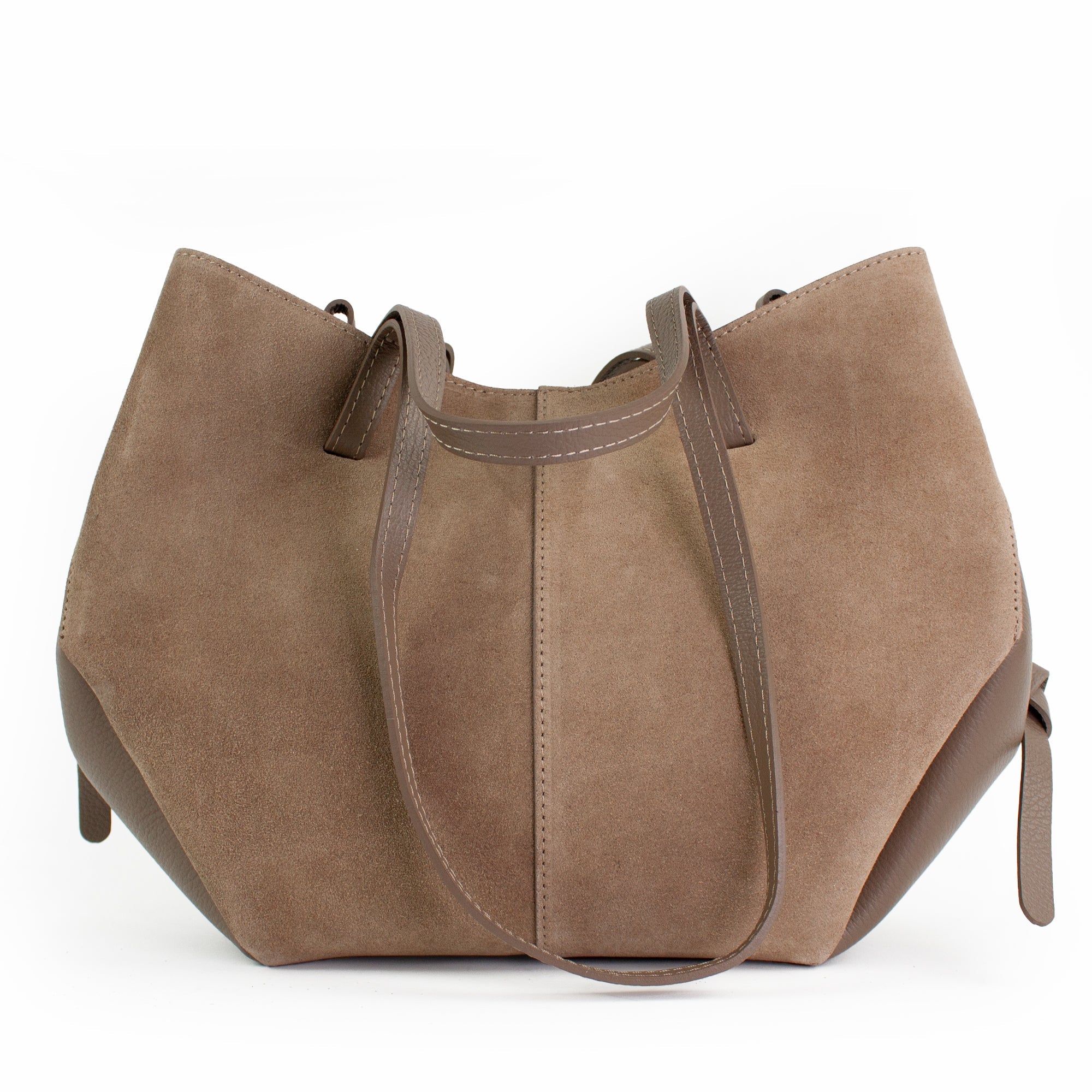 lepelou - leder - Bauchtasche - Wildleder Handtasche TARA taupe - LPHTARTAU