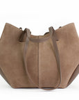 lepelou - leder - Bauchtasche - Wildleder Handtasche TARA taupe - LPHTARTAU
