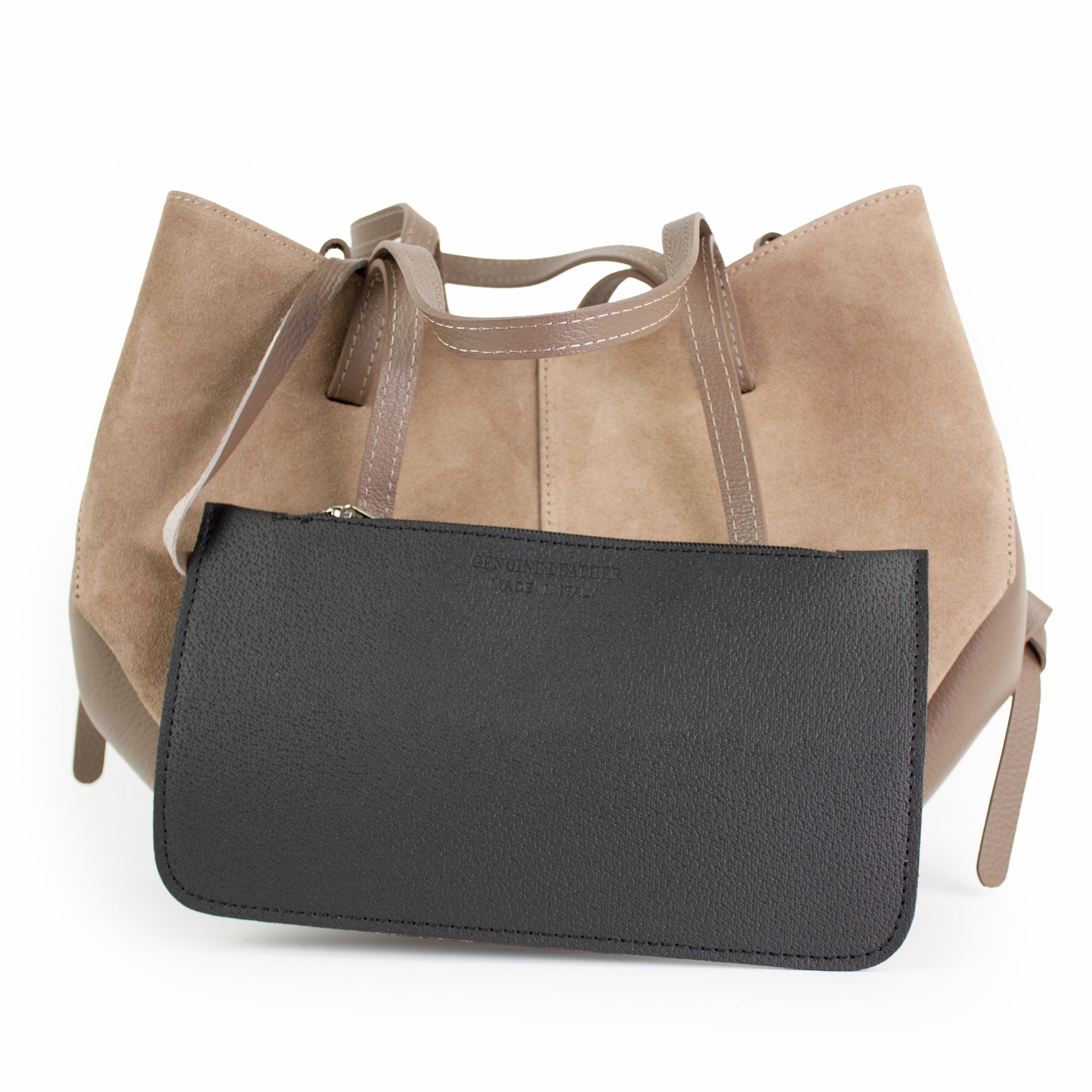 lepelou - leder - Bauchtasche - Wildleder Handtasche TARA taupe - LPHTARTAU