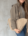 lepelou - leder - Bauchtasche - Wildleder Handtasche TESSA beige - LPHTESBEI