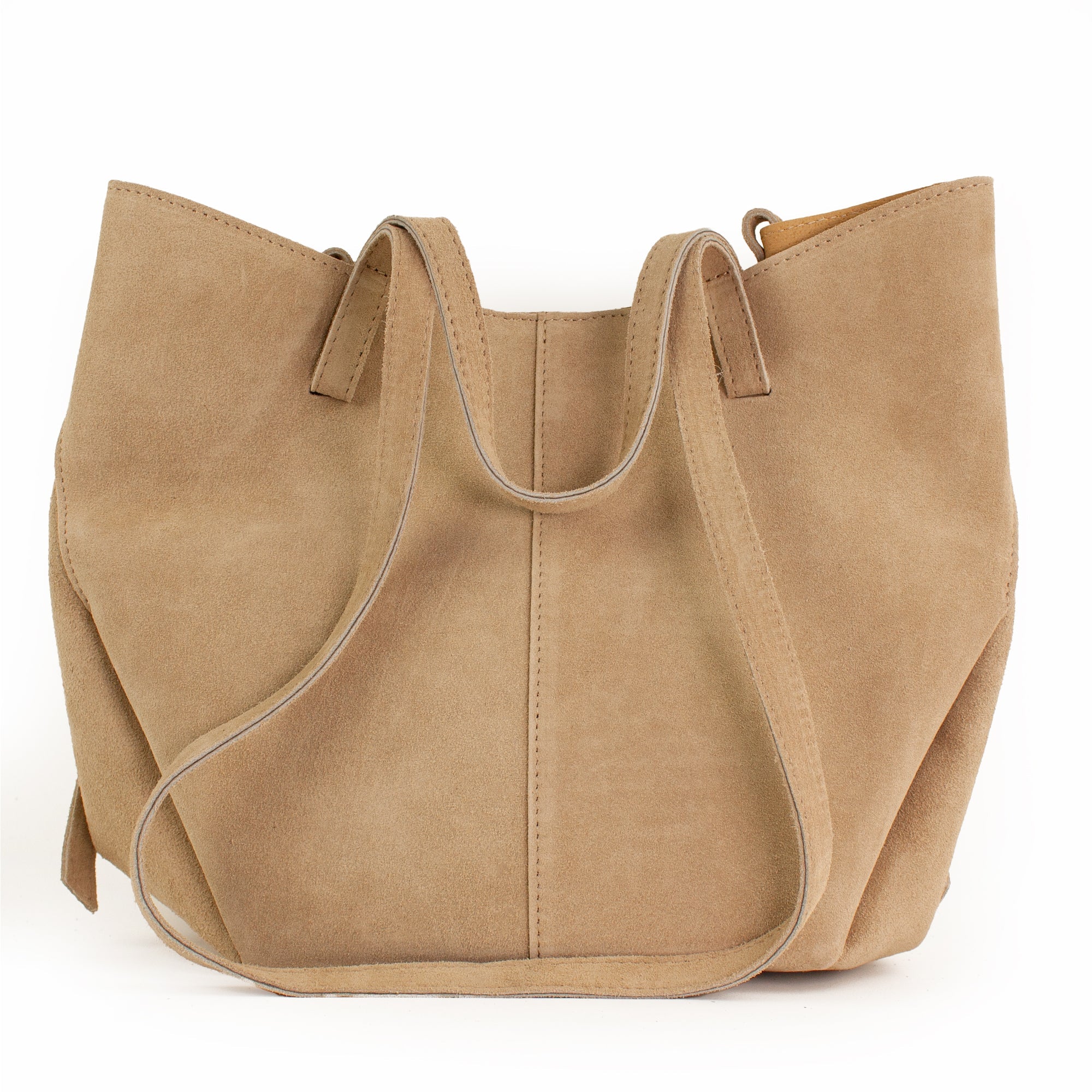 lepelou - leder - Bauchtasche - Wildleder Handtasche TESSA beige - LPHTESBEI