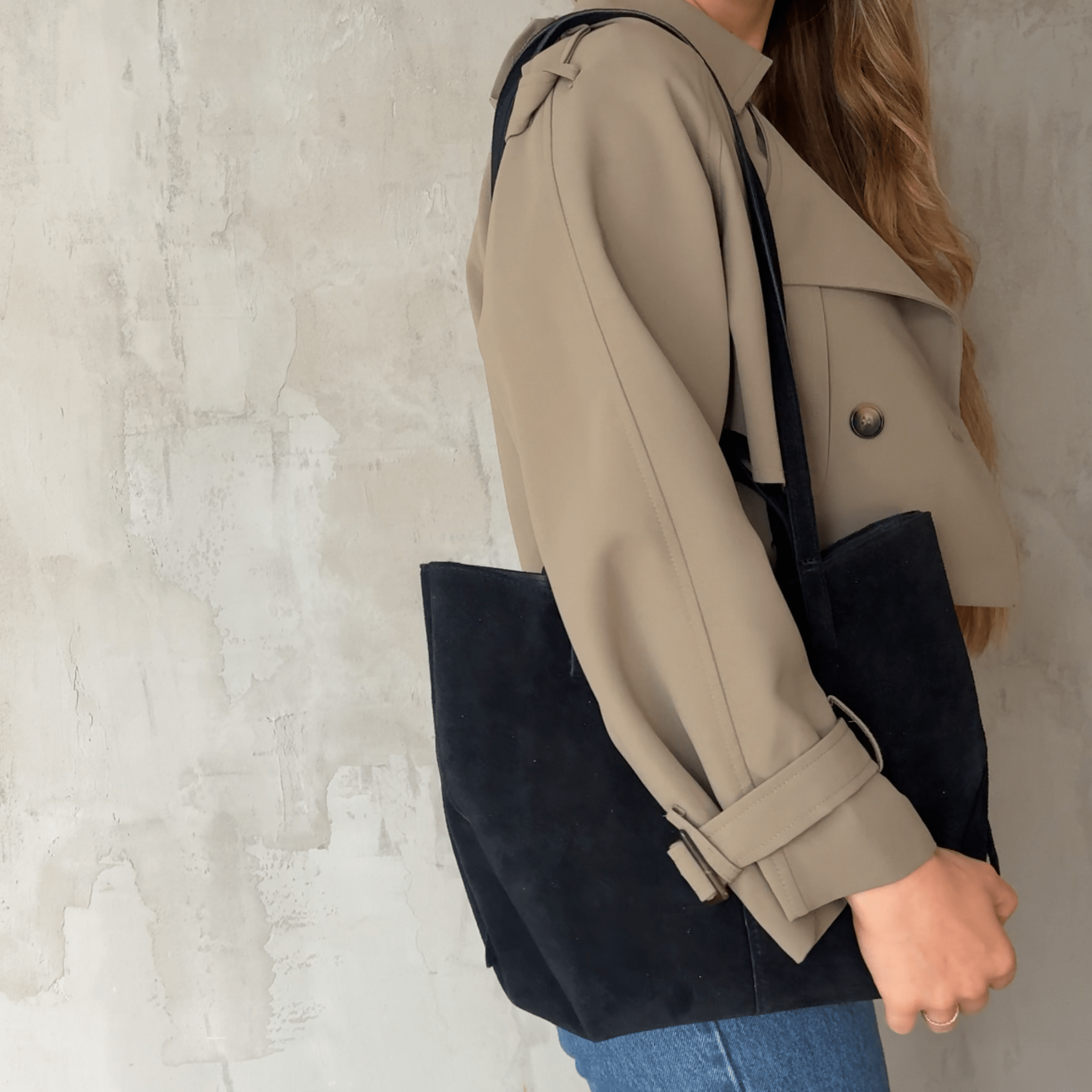 lepelou - leder - Bauchtasche - Wildleder Handtasche TESSA schwarz - LPHTESSCH