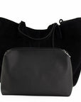 lepelou - leder - Bauchtasche - Wildleder Handtasche TESSA schwarz - LPHTESSCH
