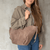 lepelou - leder - Bauchtasche - Wildleder Handtasche TESSA taupe - LPHTESTAU