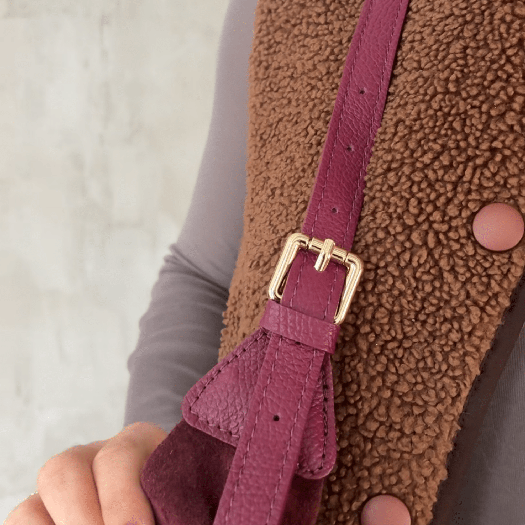 lepelou - leder - Bauchtasche - Wildleder Moon Bag MONA bordeaux - LPHMONBORWL