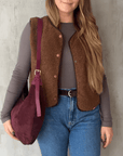 lepelou - leder - Bauchtasche - Wildleder Moon Bag MONA bordeaux - LPHMONBORWL
