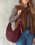 lepelou - leder - Bauchtasche - Wildleder Moon Bag MONA bordeaux - LPHMONBORWL