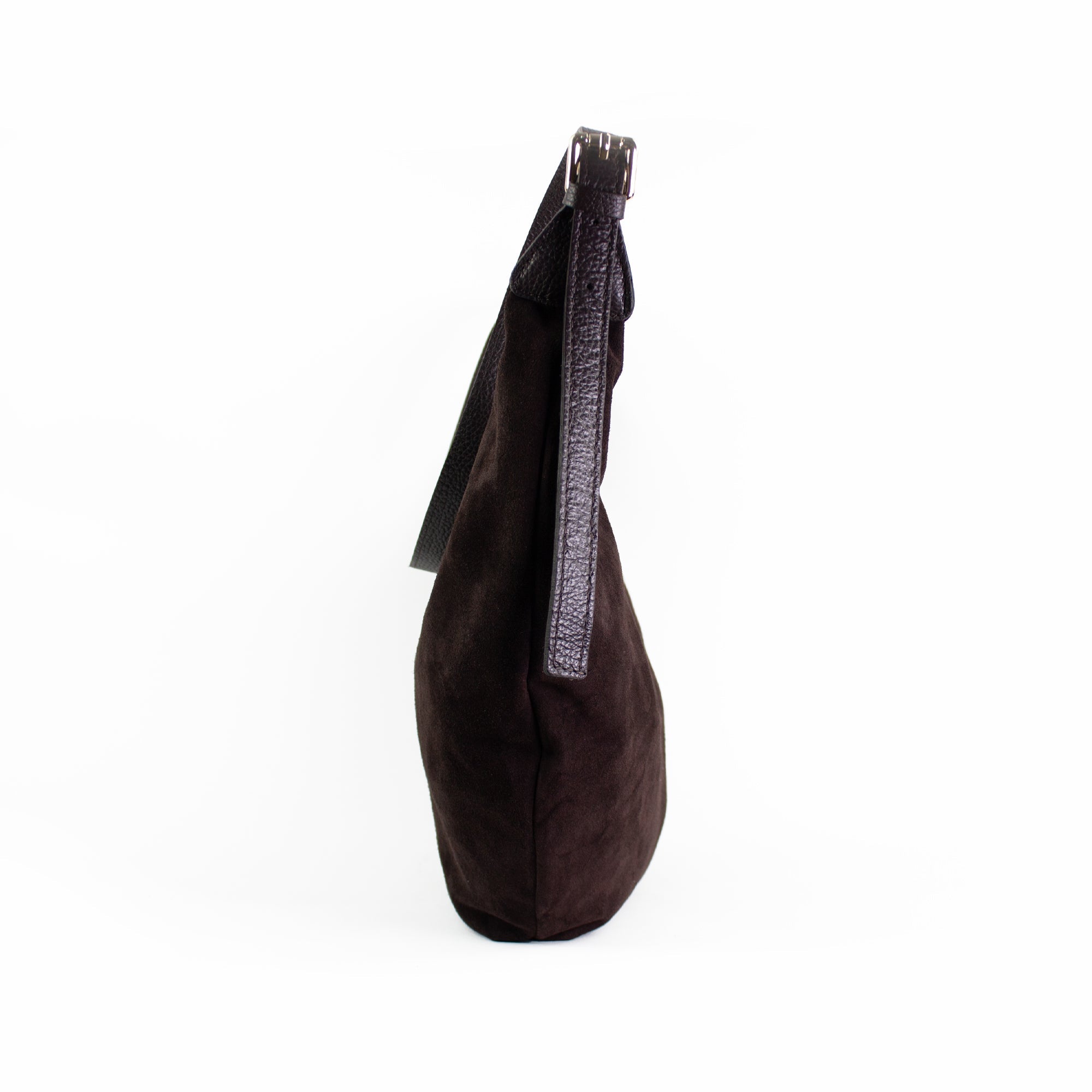 lepelou - leder - Bauchtasche - Wildleder Moon Bag MONA dunkelbraun - LPHMONDBRWL