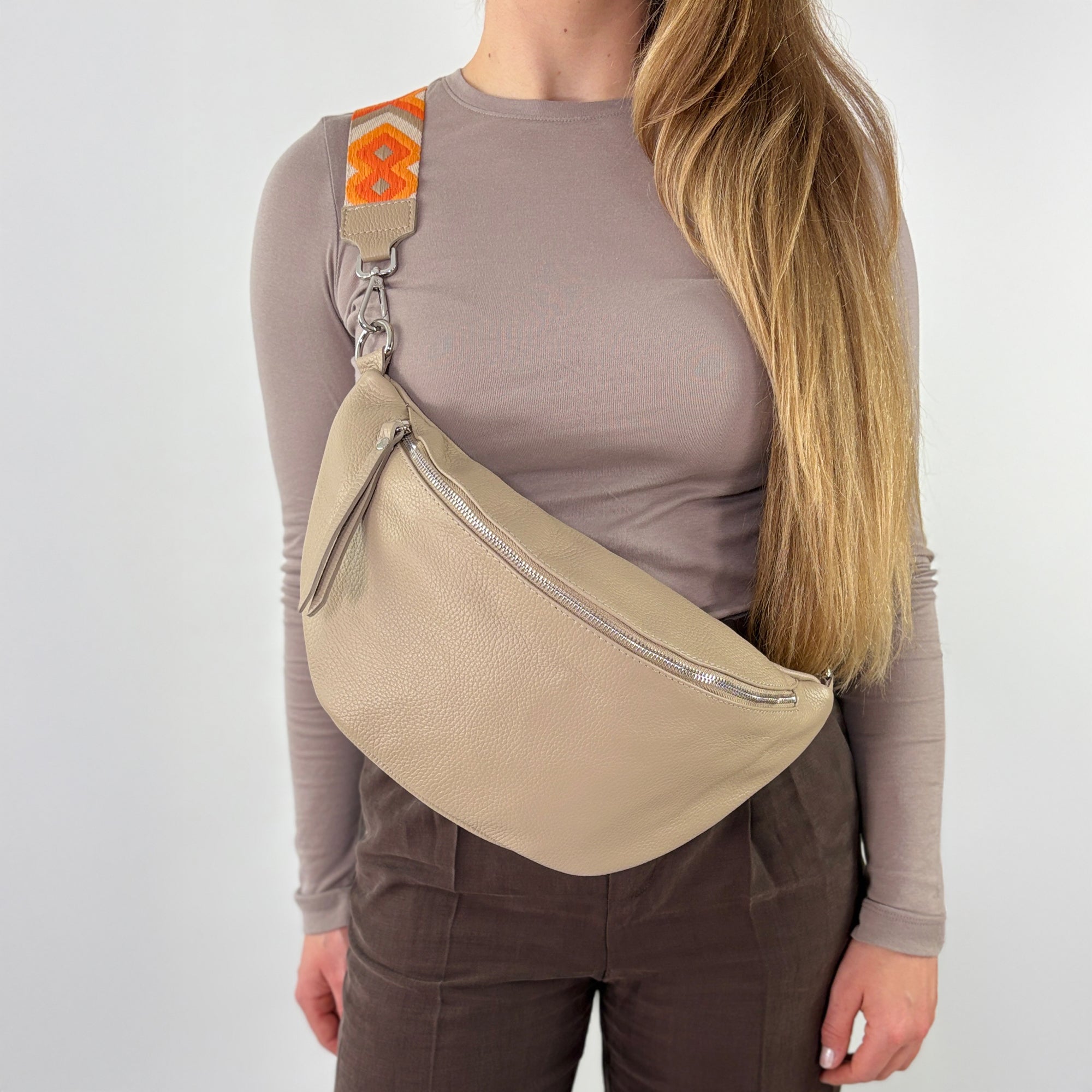 lepelou - leder - Bauchtasche - XL Bauchtasche LARA beige - LPBLARBEIE2