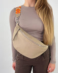 lepelou - leder - Bauchtasche - XL Bauchtasche LARA beige - LPBLARBEIE2
