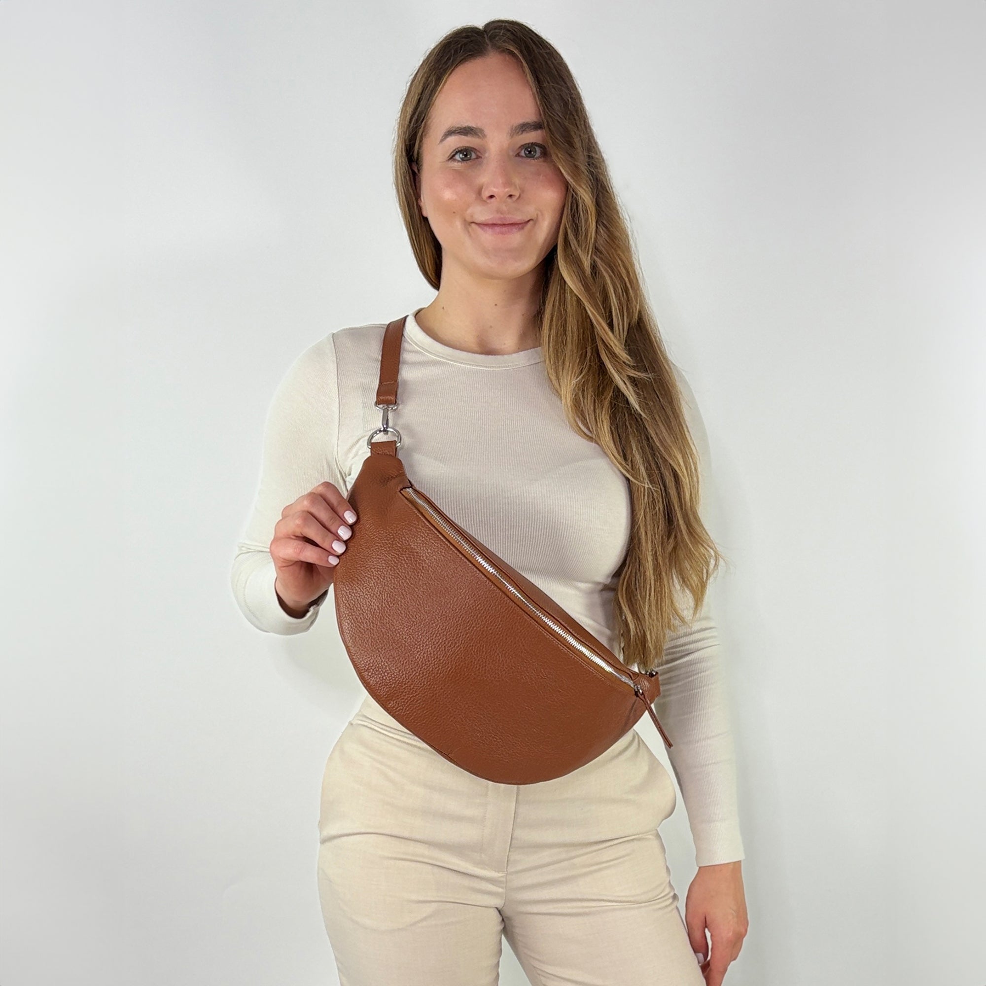 lepelou - leder - Bauchtasche - XL Bauchtasche LARA cognac - LPBLARCOGE