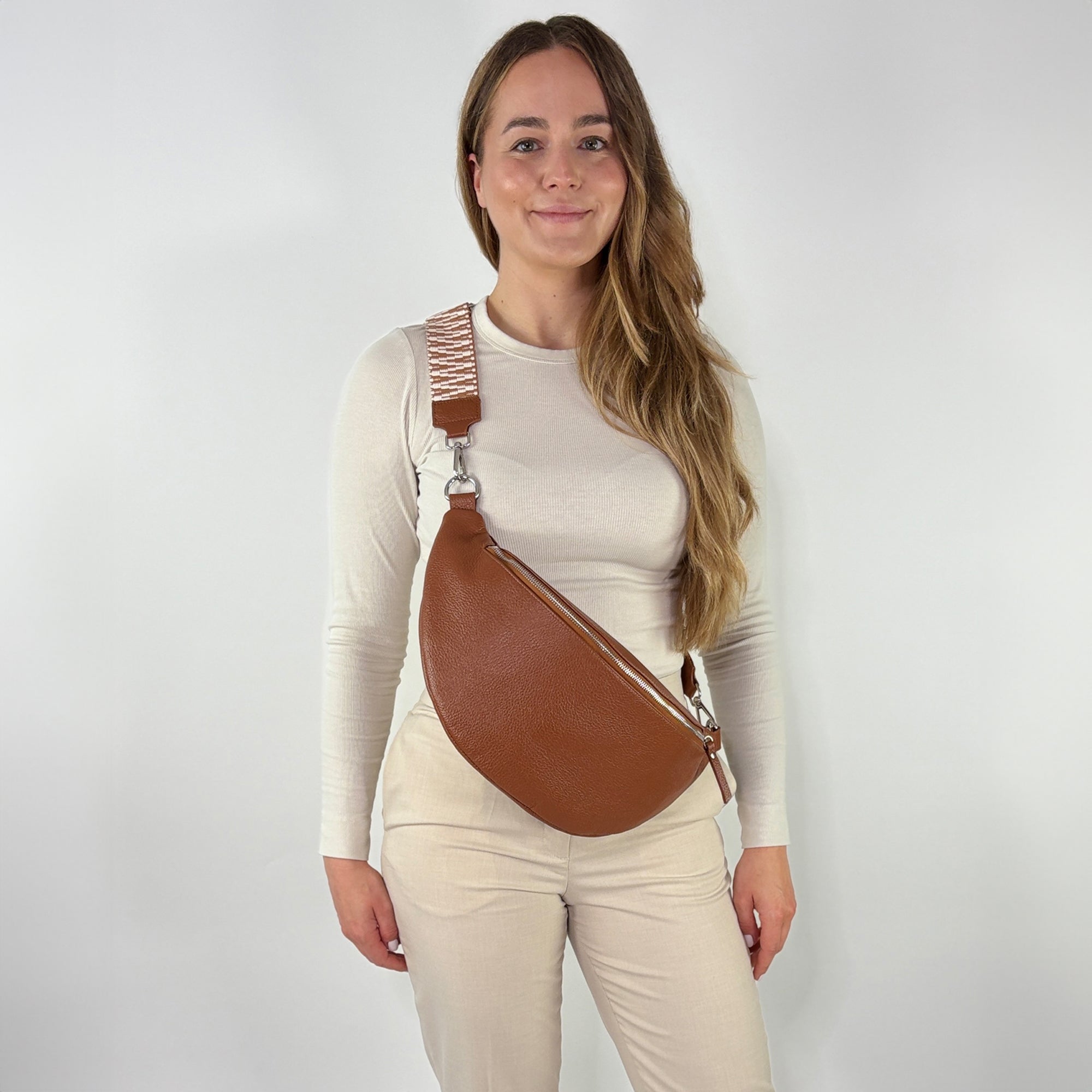 lepelou - leder - Bauchtasche - XL Bauchtasche LARA cognac - LPBLARCOGE1