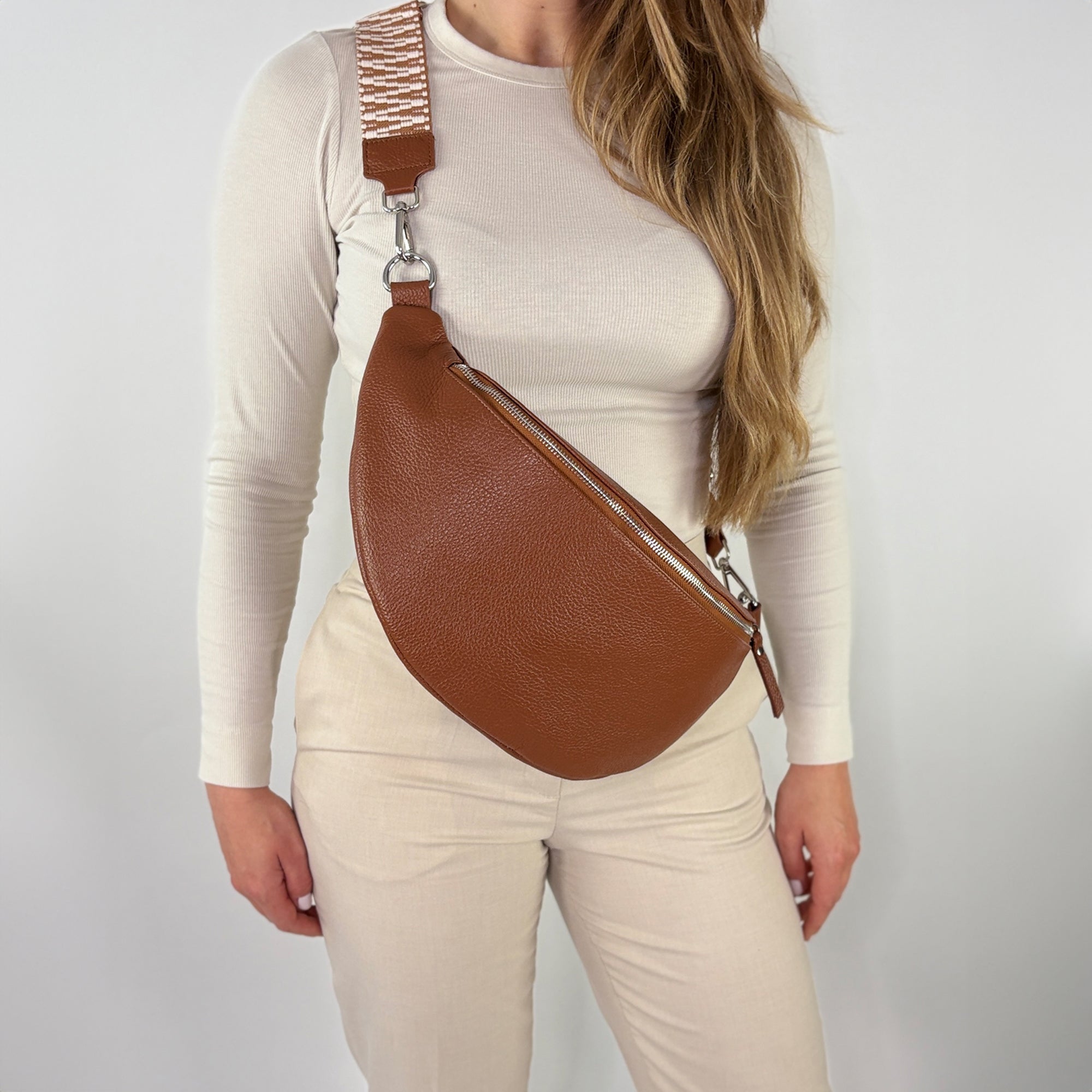 lepelou - leder - Bauchtasche - XL Bauchtasche LARA cognac - LPBLARCOGE1