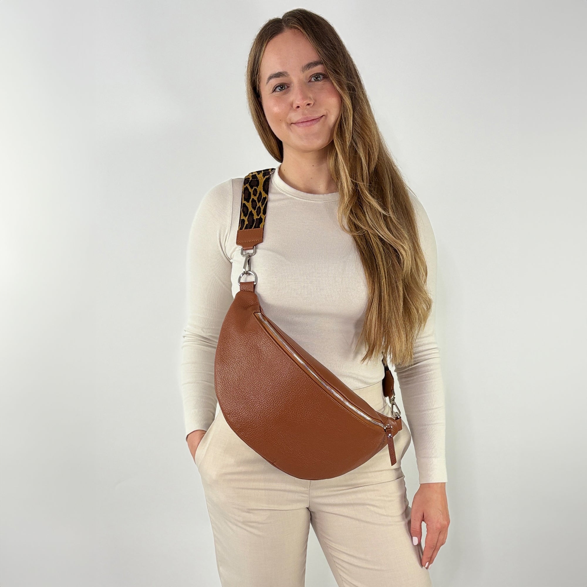 lepelou - leder - Bauchtasche - XL Bauchtasche LARA cognac - LPBLARCOGE2