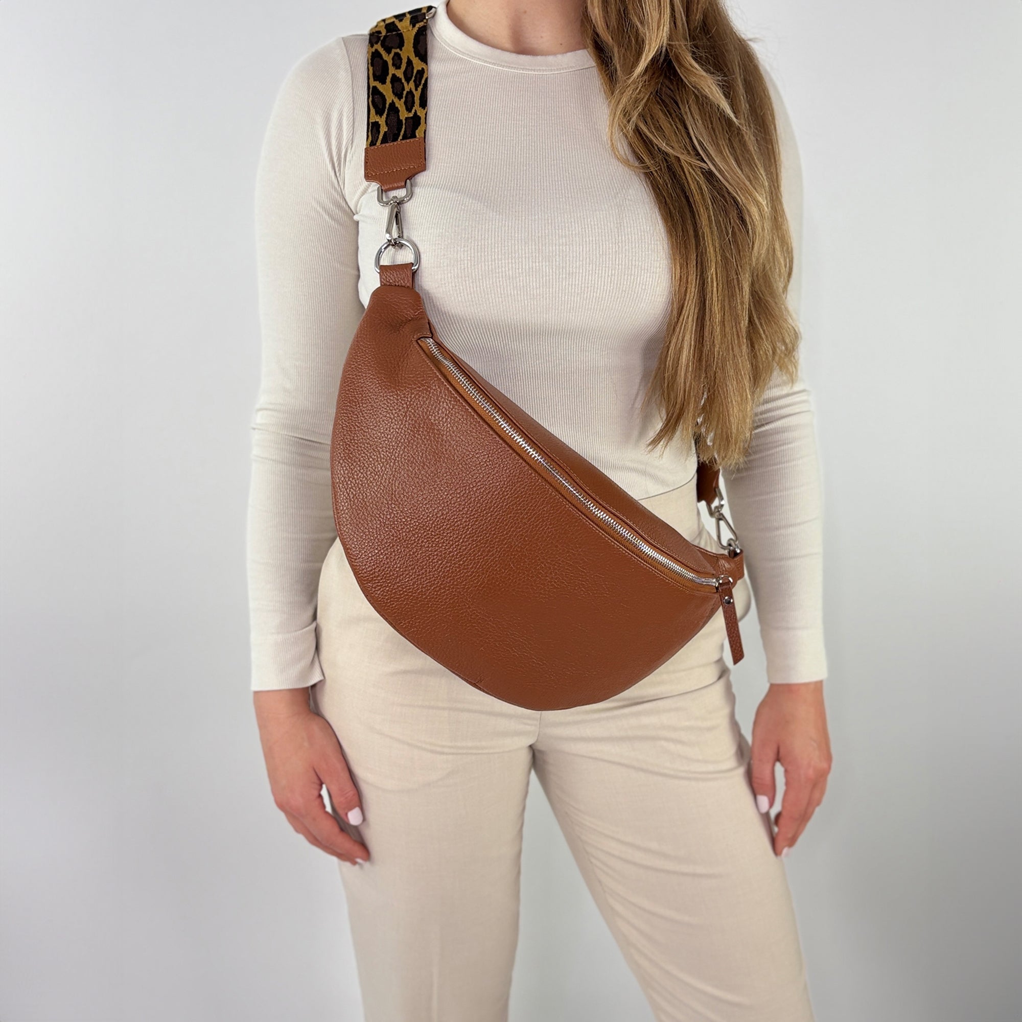 lepelou - leder - Bauchtasche - XL Bauchtasche LARA cognac - LPBLARCOGE2
