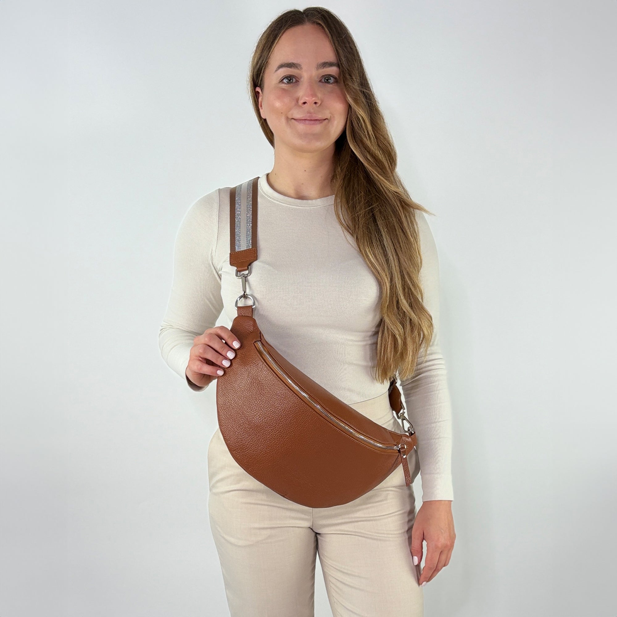 lepelou - leder - Bauchtasche - XL Bauchtasche LARA cognac - LPBLARCOGE3