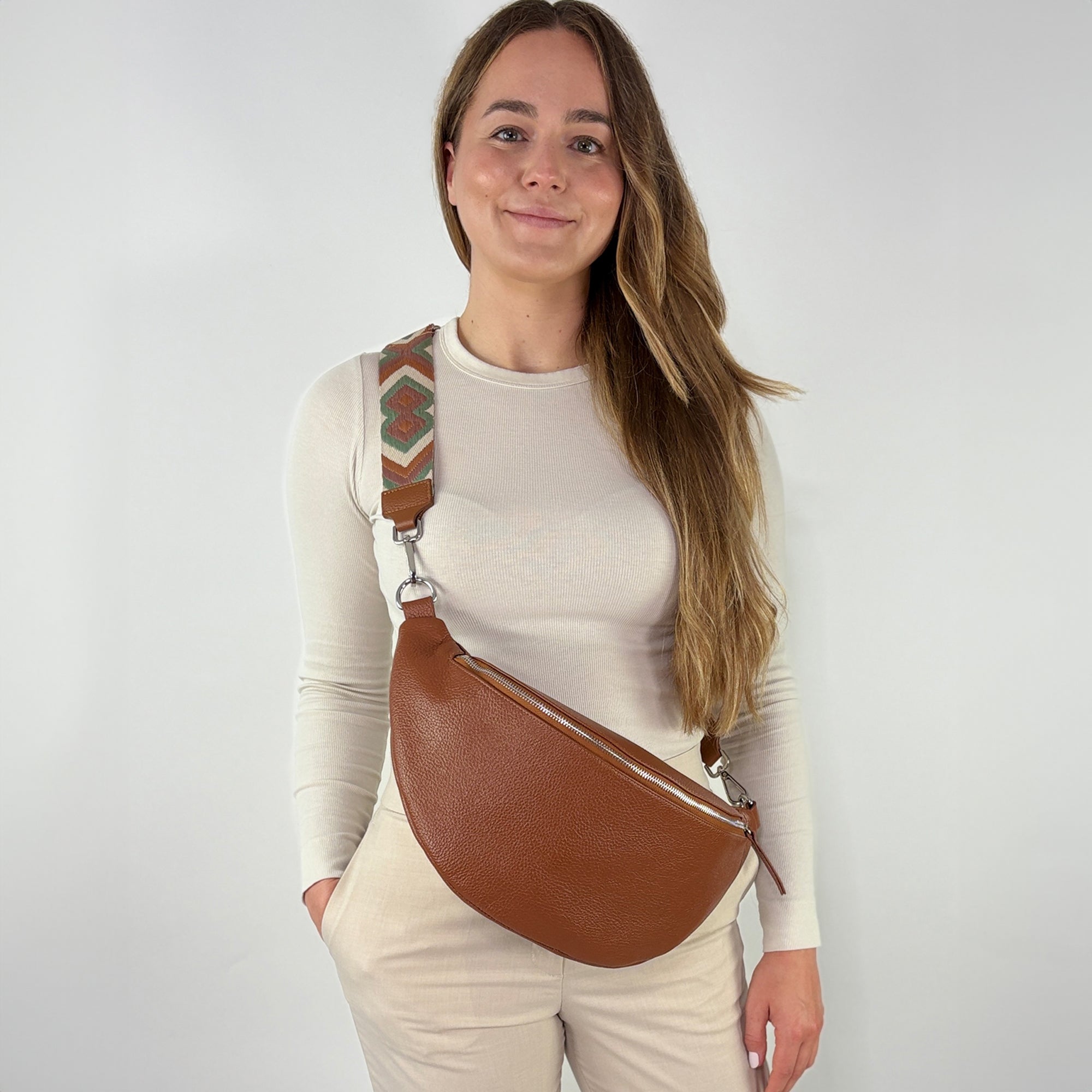 lepelou - leder - Bauchtasche - XL Bauchtasche LARA cognac - LPBLARCOGE4
