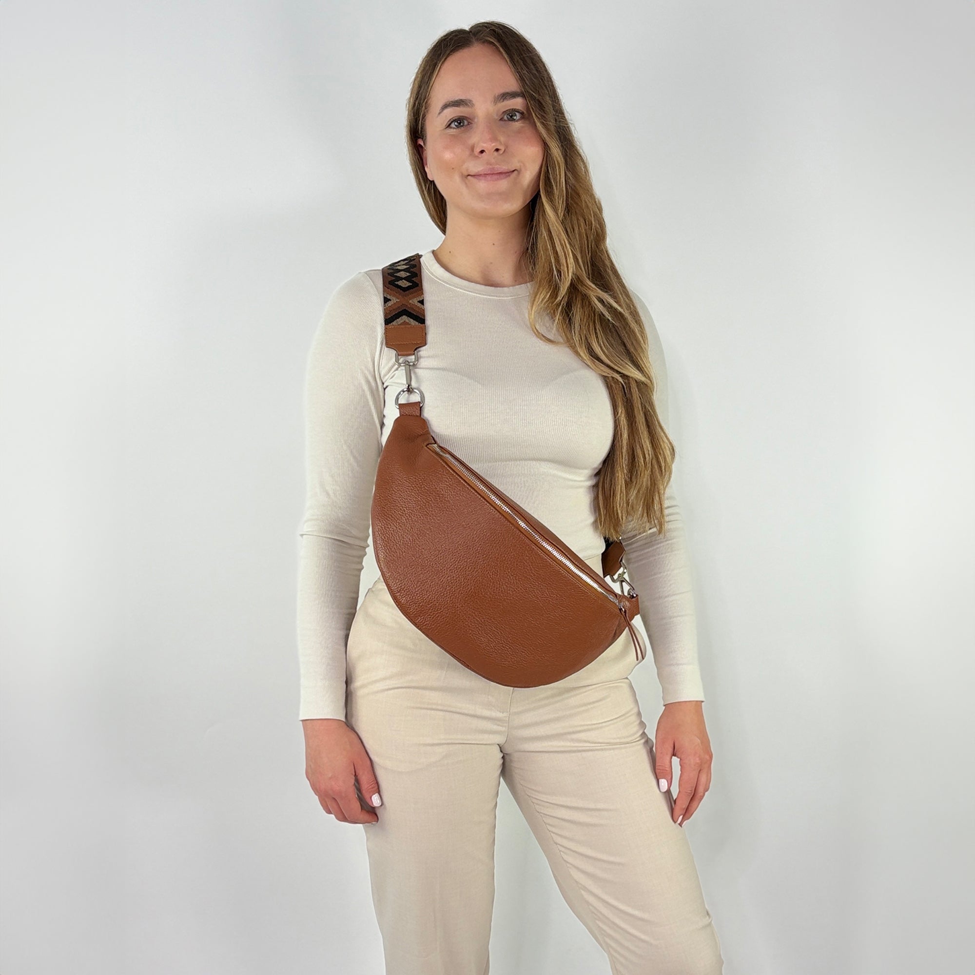 lepelou - leder - Bauchtasche - XL Bauchtasche LARA cognac - LPBLARCOGE5