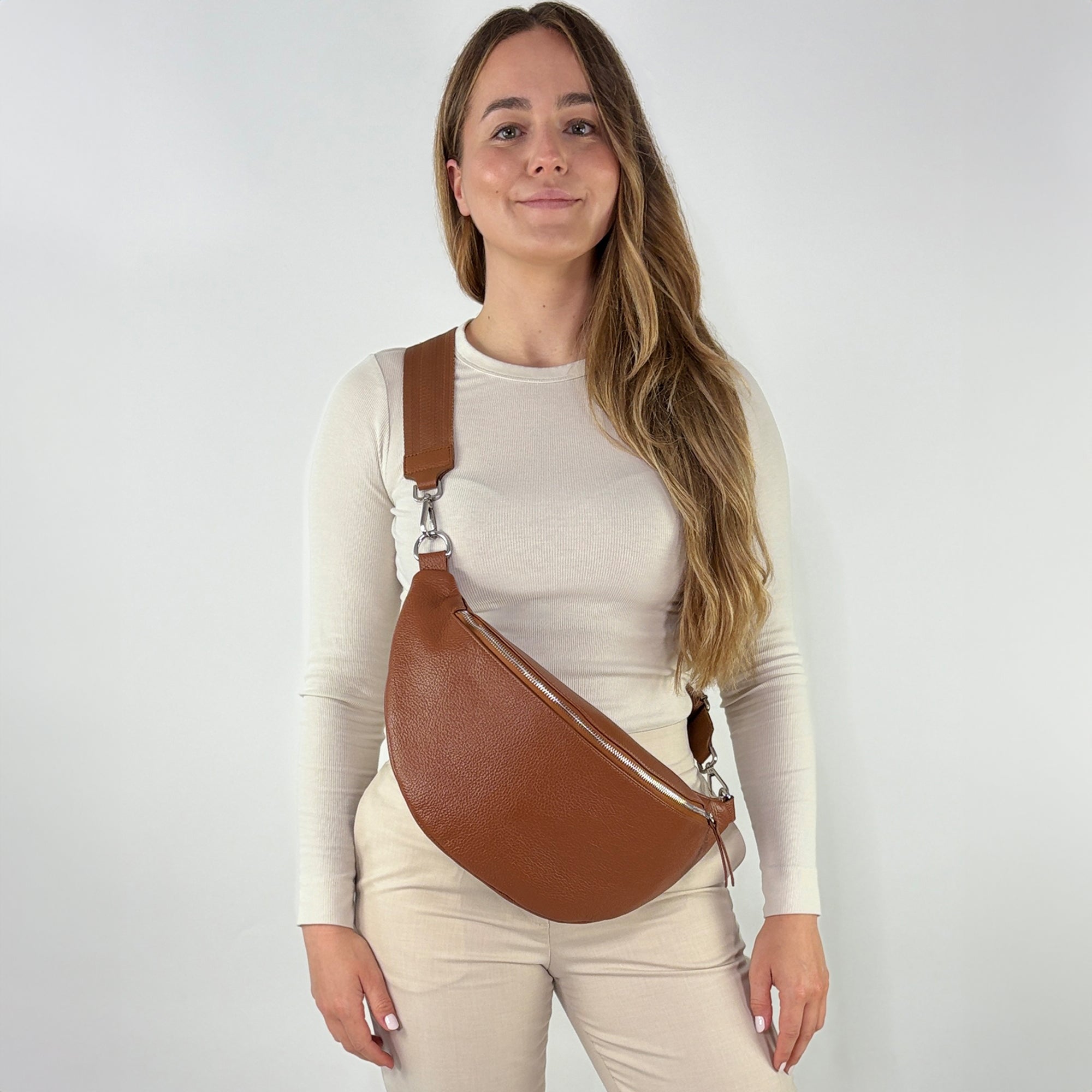 lepelou - leder - Bauchtasche - XL Bauchtasche LARA cognac - LPBLARCOGE6